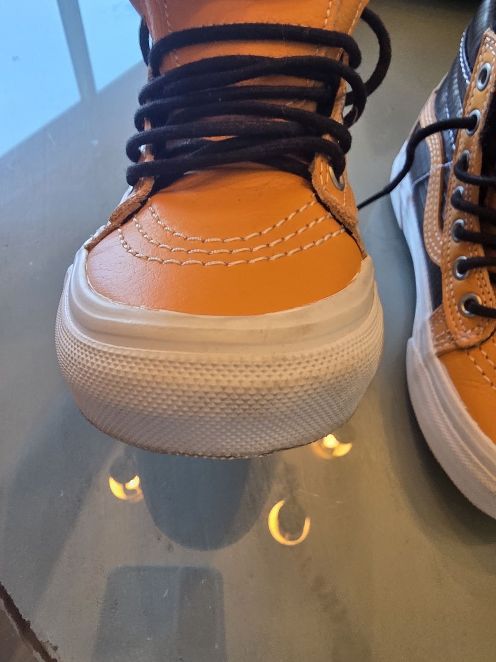 Vans Kids High-Top Sneakers in Gold with Black Laces - Picture 2 of 9